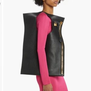 Tom Ford Black Leather Alix Bag with gold hardware